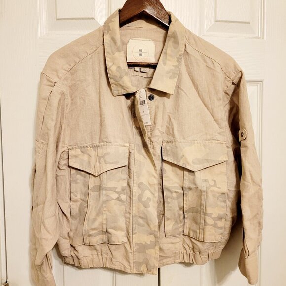 NWT Anthropologie Hei Hei Ronan Cropped Camo Jacket, Medium - Picture 4 of 4